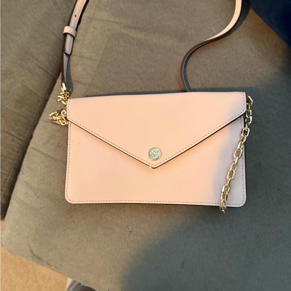 Michael Kors Blush Crossbody Bag with Gold Chain